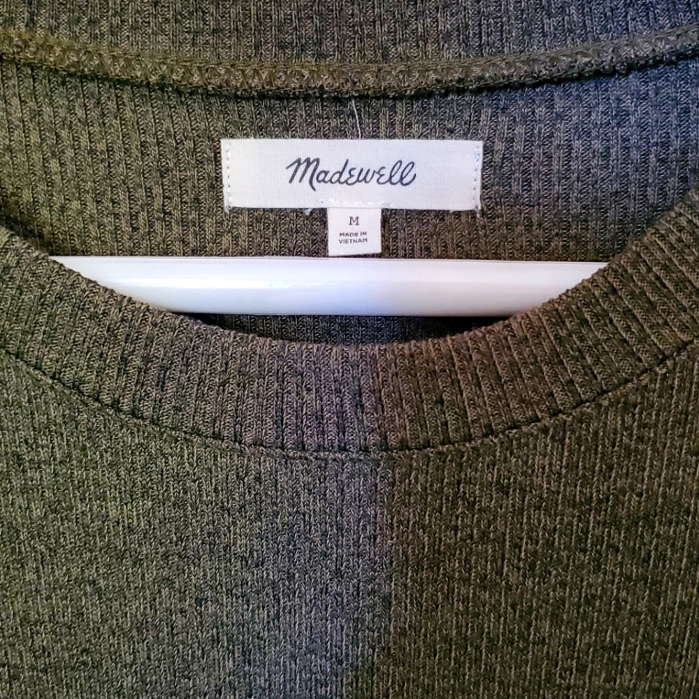 Madewell Green Knit Midi Dress with Slits
